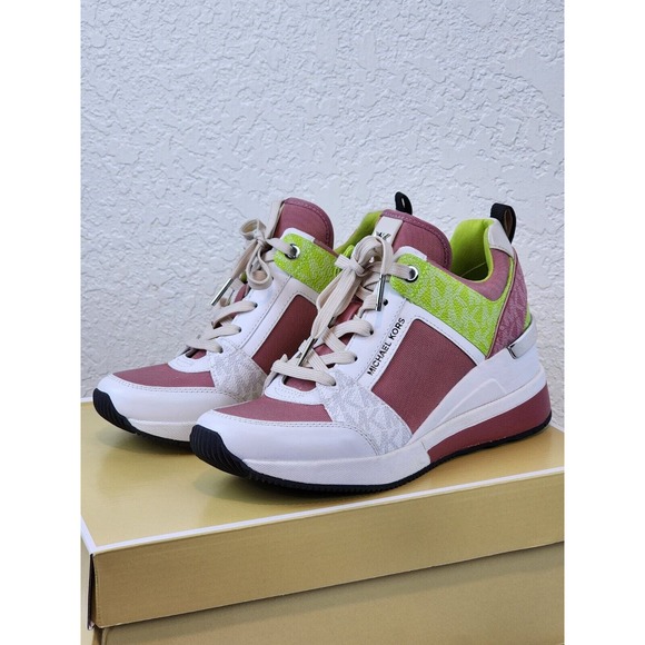 Michael Kors Shoes - Michael Kors Georgie Trainer Rose Multi Wedges Sneakers Shoes Multi Size 5
